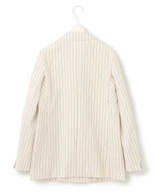 ICB 【洗える】 LooseWeave ストライプ柄ダブルブレストジャケット