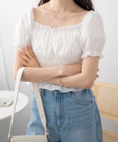 WEGO オフショルシャーリングブラウス