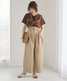 WEGO 【ANGIE VINTAGE】コード刺繍デザインTシャツ