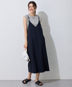 ANY L 【洗濯機可/セットアップ可/UVケア/速乾/イージーケア】サラサラテックリネンキャミソールワンピース