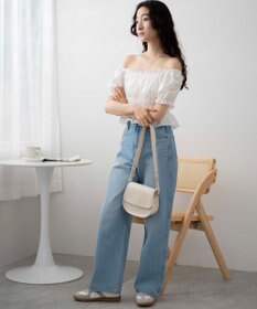 WEGO オフショルシャーリングブラウス