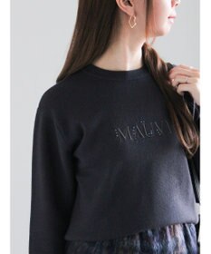 Te chichi パール&ウレタン刺繍ロゴニット