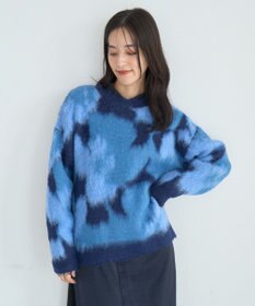 YECCA VECCA フラワー柄シャギーニット