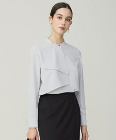 ICB ストレッチジョーゼット ラッフルディテール ブラウス トープ