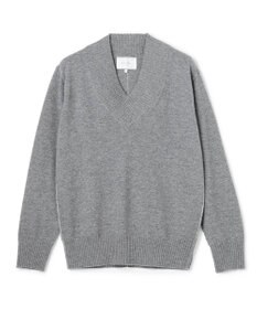 BEIGE， 【洗える】POMPE / ウールカシミヤ配色ラインVネックニット