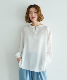 YECCA VECCA 2wayリブMIXジョーゼットブラウス