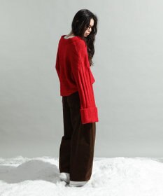 CRAFT STANDARD BOUTIQUE ロールアップ袖ショート丈ニットプルオーバー