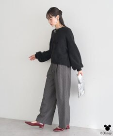 earth music&ecology 【予約】Disney/ミッキーコード刺繍ニットプルオーバー