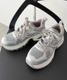 WEGO PUメッシュヒールダッドスニーカー