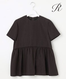 23区 L 【R(アール)】ハウンドトゥースジャカード ペプラムブラウス