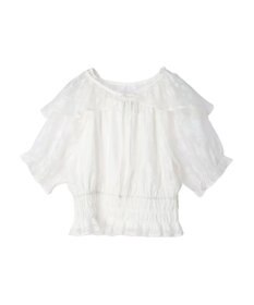 earth music&ecology 衿付きフラワーブラウス