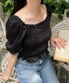 WEGO レースアップシャーリングブラウス