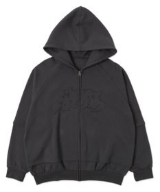 WEGO 【ユニセックス着用ITEM】ダメージアップリケレイヤードZIPパーカー