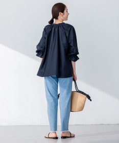 組曲 S 【洗える・涼感】シアーボイルギャザー ブラウス