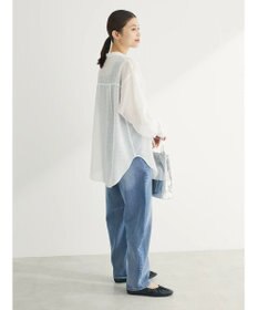 Green Parks シアーチェック袖ドロストシャツチュニック