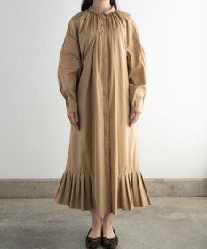 muuc 〈オーガニックコットン〉〈コットンブロード生地〉〈カラーにより異なる生地〉〈通年着られる〉コットン裾プリ ーツ 前開き ワンピース