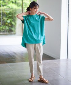 ANY L 【吸水速乾/シワになりにくい/アンチピリング】バックフレアフレンチスリーブカットソー