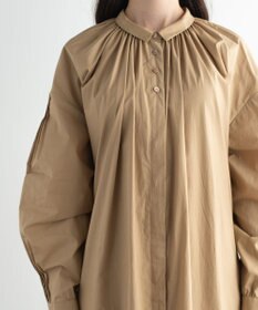 muuc 〈オーガニックコットン〉〈コットンブロード生地〉〈カラーにより異なる生地〉〈通年着られる〉コットン裾プリ ーツ 前開き ワンピース