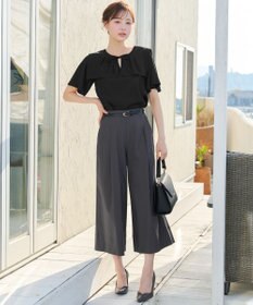 Tiaclasse ストレッチタックワイドパンツ