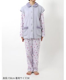 Wing ベスト 3分袖 ショート丈(腰付近) フリース素材 ボア使用(裏側) 保温性 あたたかい 前開きタイプ レディース EX2070 ウイング／ワコール