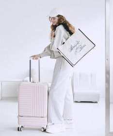 Maison de FLEUR ロゴ刺繍フリルハンドル帆布キャリーオンバッグ