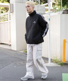 WEGO フリース ワンポイントハーフZIPプルオーバー