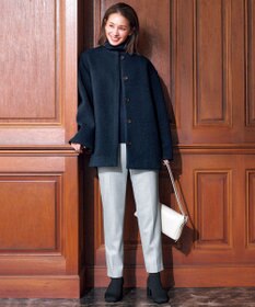 UNFILO 【ウエストゴム/14サイズ展開】beauty warm pants テーパード ライトグレー