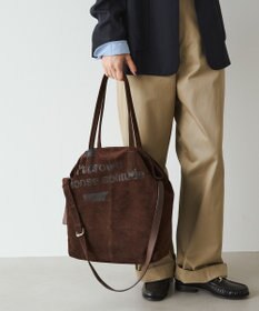 russet ステンシルデザインスエード2WAYトートバッグ(CE-1639)