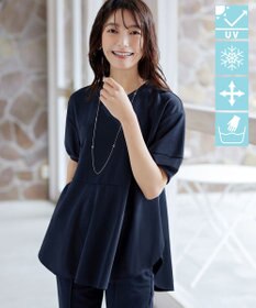 Tiaclasse 【洗える・接触冷感・紫外線ケア・サラごこち】ラウンドヘムチュニック