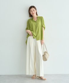 YECCA VECCA 【ドライタッチ】シアーバックギャザーシャツ