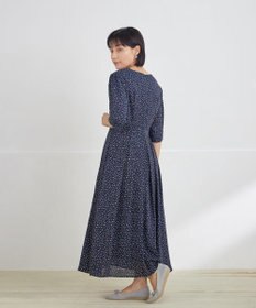 Tiaclasse L 【洗える】変形ドット柄ワンピース