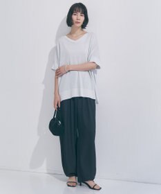 UNFILO L スゴ機能美ニット Vネック ワイドプルオーバー