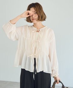 YECCA VECCA リボンデザインシアーブラウス