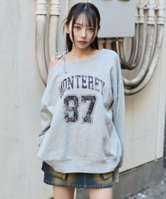 WEGO 裏起毛2WAYグラフィックワンショルBIGスウェット