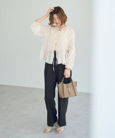 YECCA VECCA リボンデザインシアーブラウス