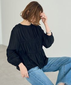 YECCA VECCA リボンデザインシアーブラウス