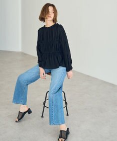 YECCA VECCA リボンデザインシアーブラウス