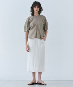 BEIGE， 【洗える】BERNARD / リネンアウトポケットハイウエストスカート