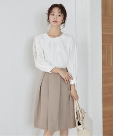 Tiaclasse 【新色追加・洗える】レースパフ袖ブラウス