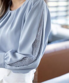 Tiaclasse 【新色追加・洗える】レースパフ袖ブラウス