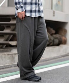 WEGO 【ユニセックス着用ITEM/ウエストゴム/MLサイズ展開】バルーン3Dスウェットパンツ