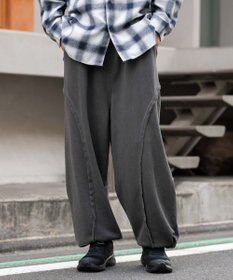 WEGO 【ユニセックス着用ITEM/ウエストゴム/MLサイズ展開】バルーン3Dスウェットパンツ