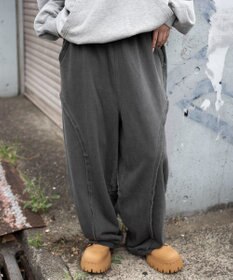 WEGO 【ユニセックス着用ITEM/ウエストゴム/MLサイズ展開】バルーン3Dスウェットパンツ