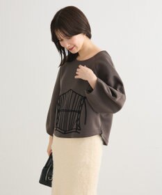 Green Parks ■ESCAR コルセットコード刺繍プルオーバー