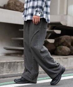 WEGO 【ユニセックス着用ITEM/ウエストゴム/MLサイズ展開】バルーン3Dスウェットパンツ