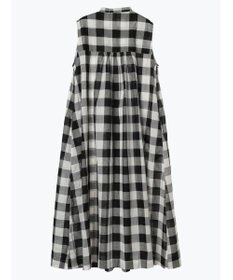 Green Parks インド綿 ギンガムチェックノースリーブワンピース