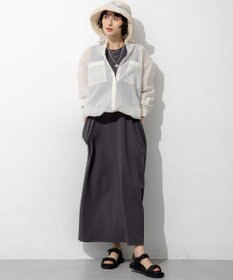 23区 【先行予約/見上愛さん着用】ナイロンコットンシアーボイル ドロストシャツ