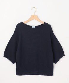 組曲 S 【WEB限定】コットンポリエステル5分袖リラクシー ニット