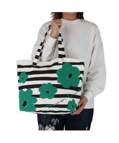 tsumori chisato CARRY フラワーボーダー トートバッグ 花柄 ボーダー