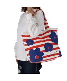 tsumori chisato CARRY フラワーボーダー トートバッグ 花柄 ボーダー